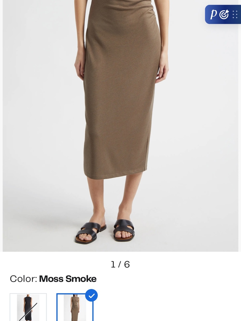 VINCE-Side Ruched Sleeveless Knit Midi Dress